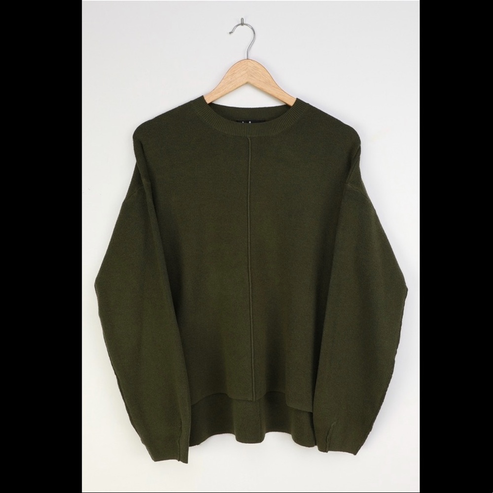 Lulus Warm Moments Olive Green Oversized Sweater